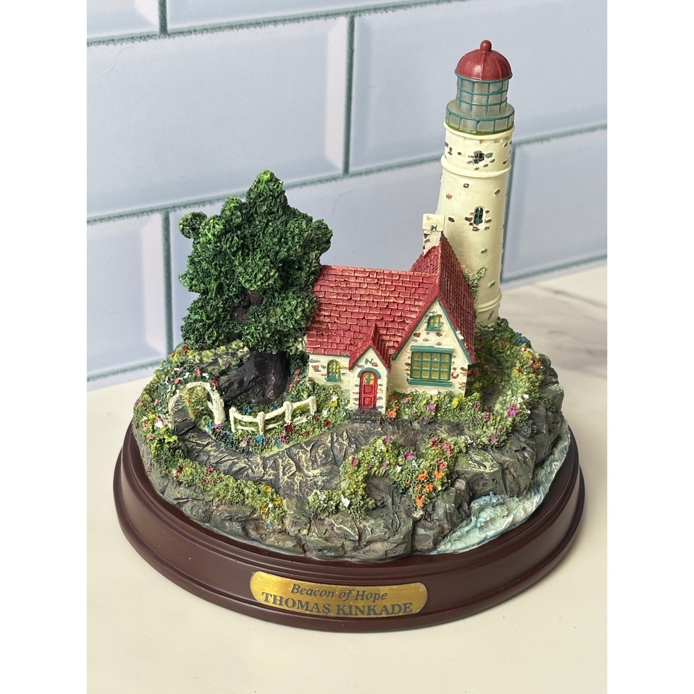 Thomas Kinkade Beacon of Hope Lighted Lighthouse Figurine Nautical Decor